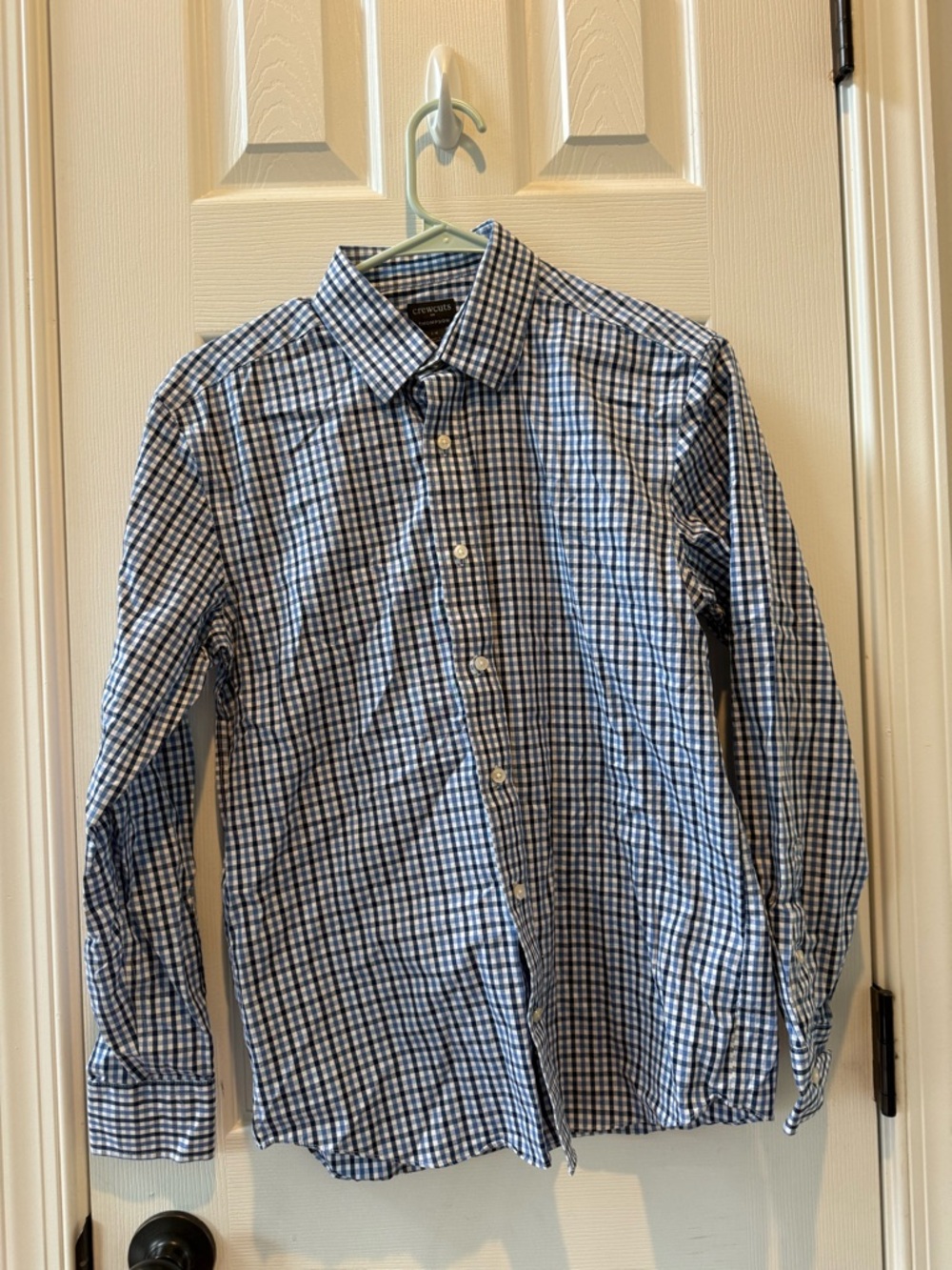 Crewcuts boys Blue and White Gingham Button-Down Shirt